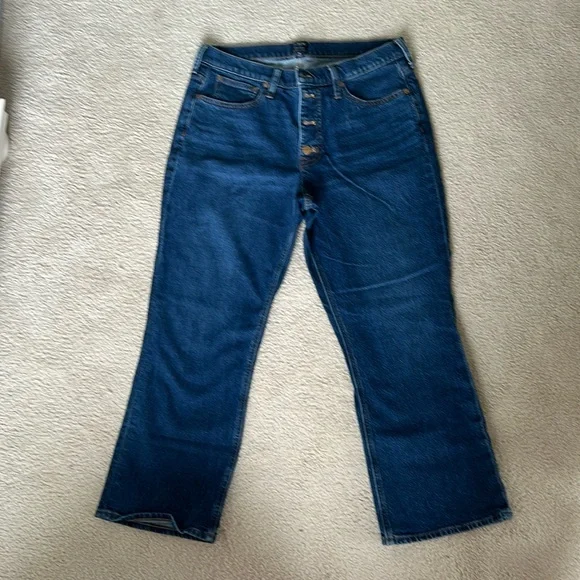 JCrew Mid-Rise Flare Crop Jeans - Picture 1 of 2